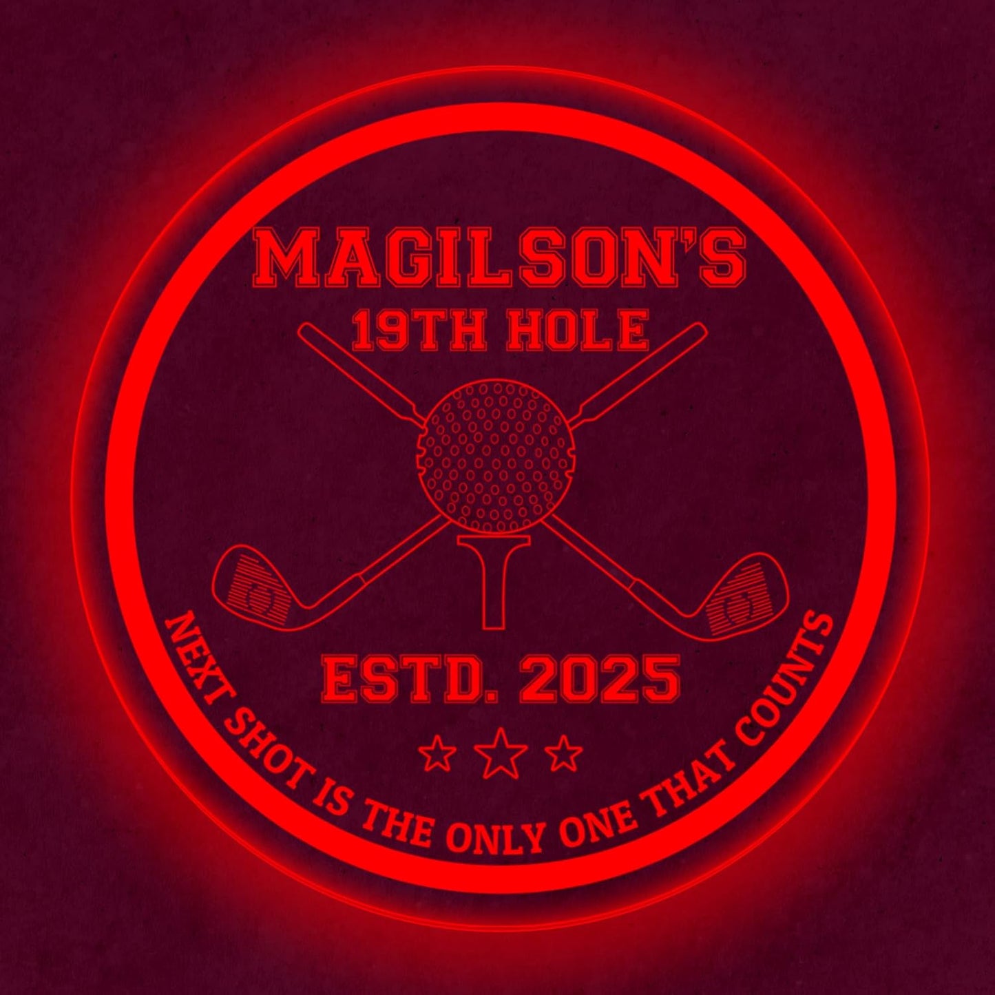 Custom Golf LED Bar Sign – Personalized Color Changing Acrylic Wall Decor for Home Bar, Man Cave, Game Room, or Patio (Golf Bar, 20 INCHES)