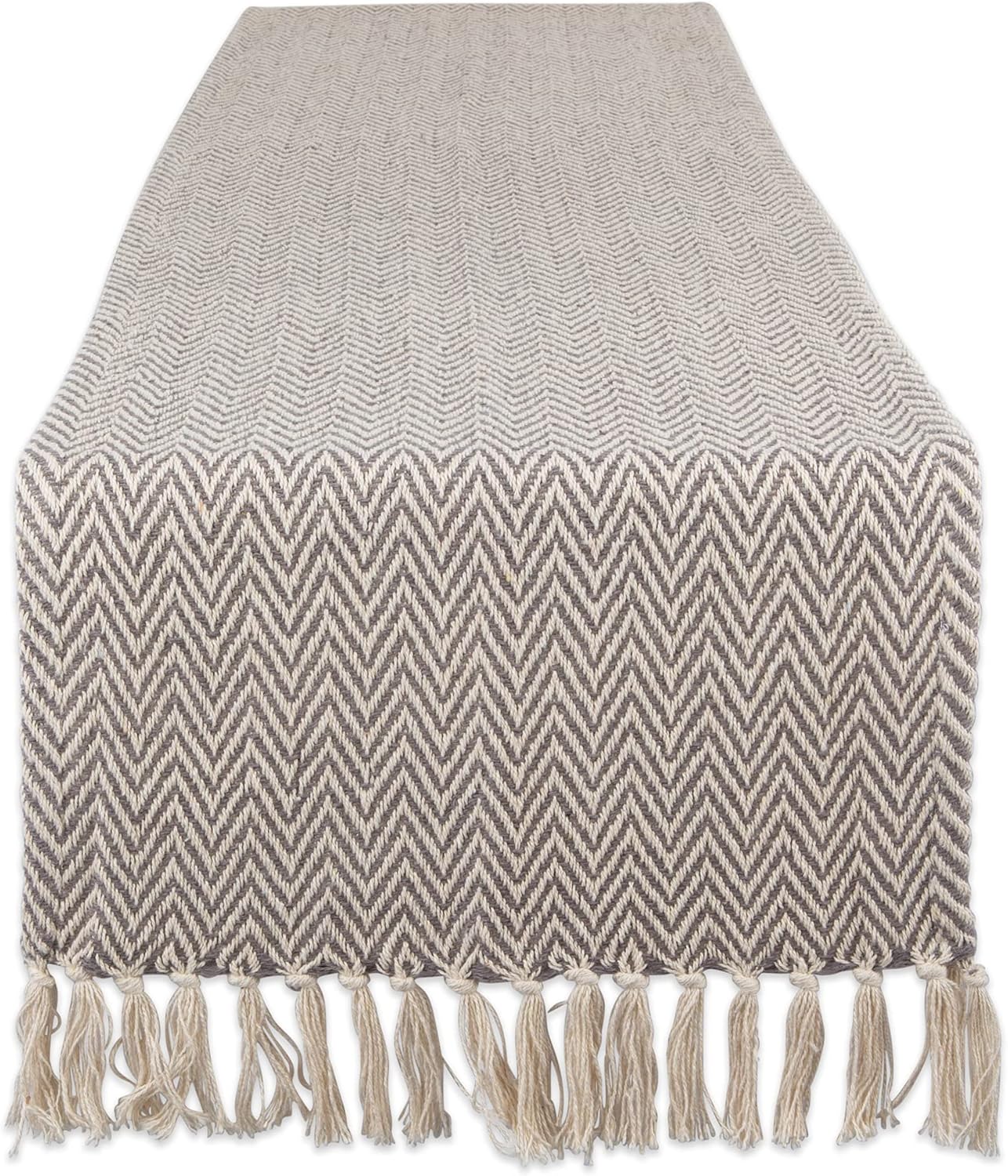 DII Woven Basic Tabletop Collection, Chevron Table Runner, 15x108, Gray