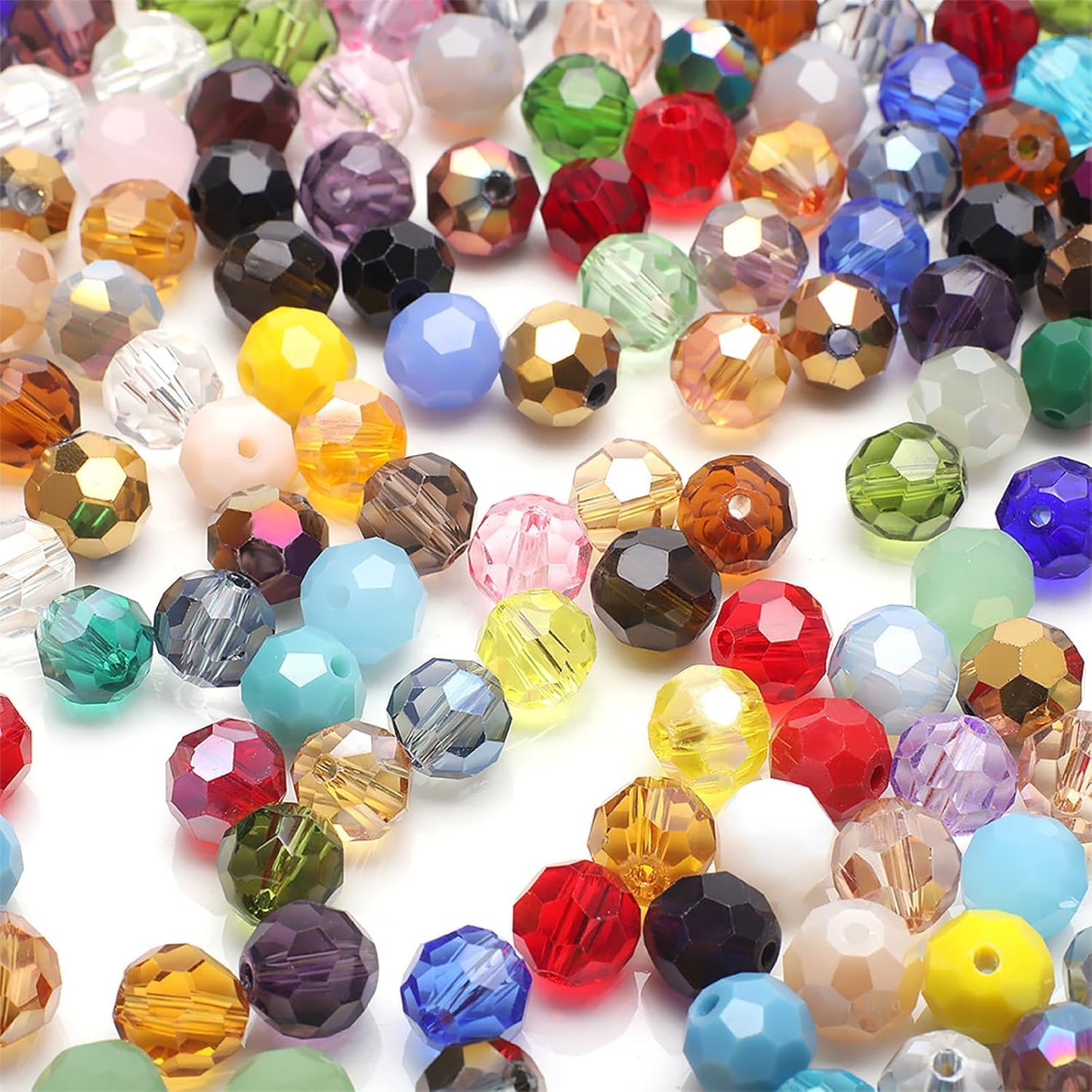 400PCS 4MM Crystal Glass Beads for Jewelry Making Mix Color Rondelle Facted Crystal Glass Beads for Bracelet Making Round Glass Spacer Beads for DIY Crafts Wind Chimes Suncatchers