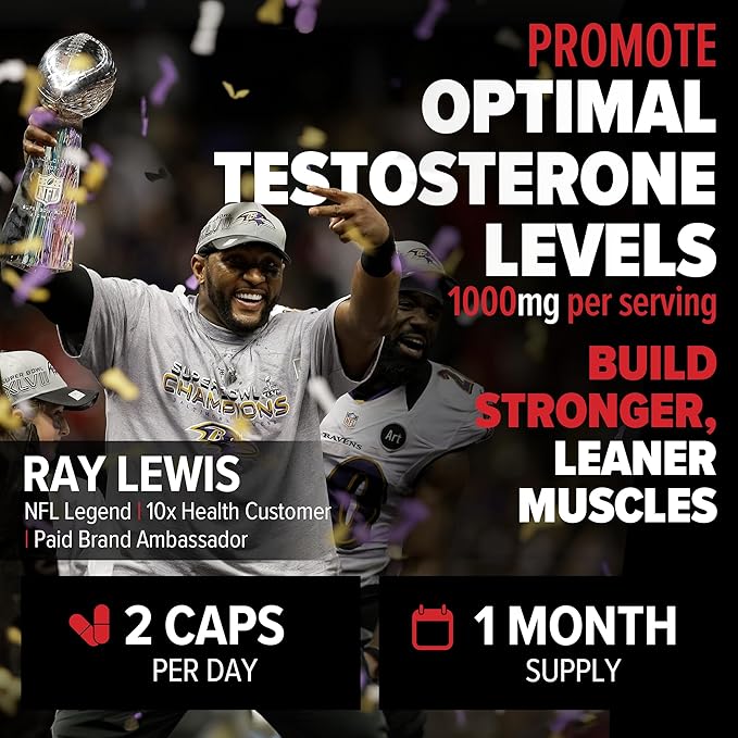10X Health Alpha Testosterone Supplement for Men - 60 Capsules Mens Testosterone Supplement with Tongkat Ali 1000mg - Strength, Vitality & Muscle Growth Supplements for Men