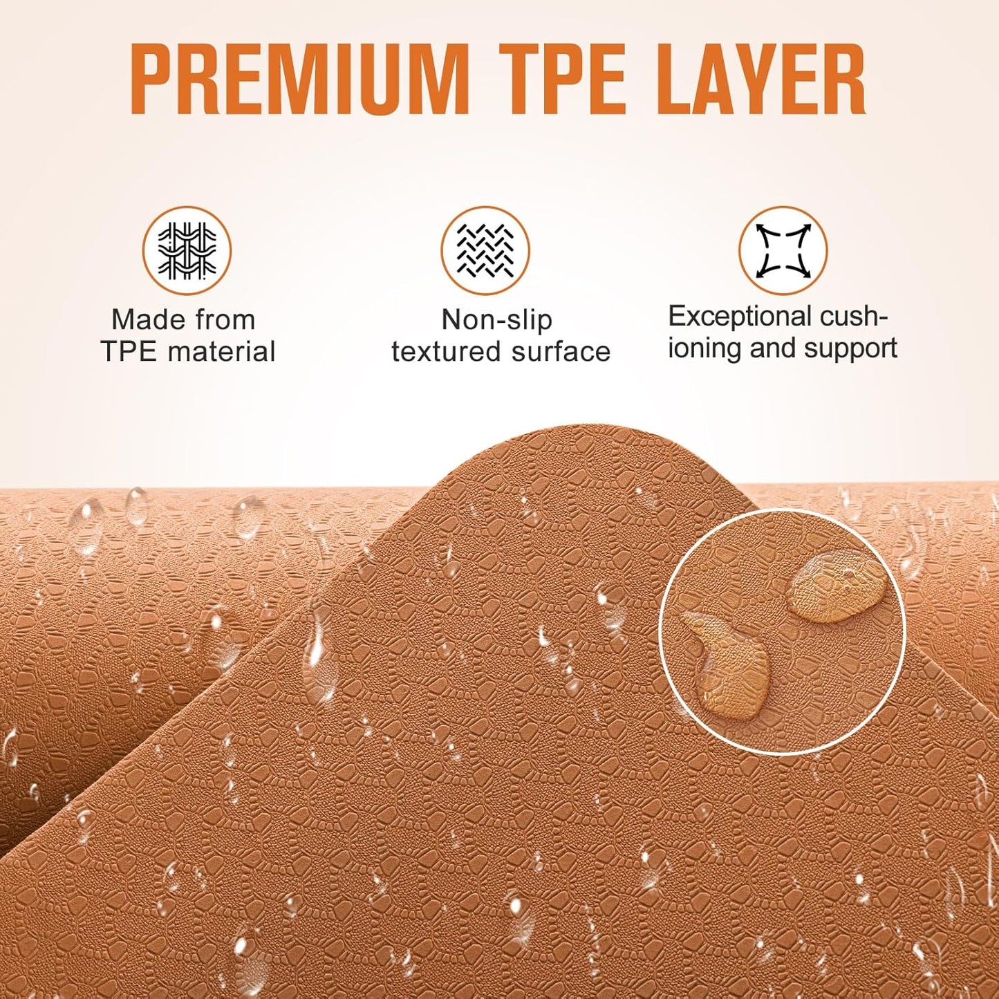 UMINEUX Extra Thick Yoga Mat, 2/5 Inch (10MM), Natural Rubber and TPE Non Slip Yoga Mats with Strap for Women Men, Eco Friendly Exercise Mat for Yoga, Pilates and Home Workout