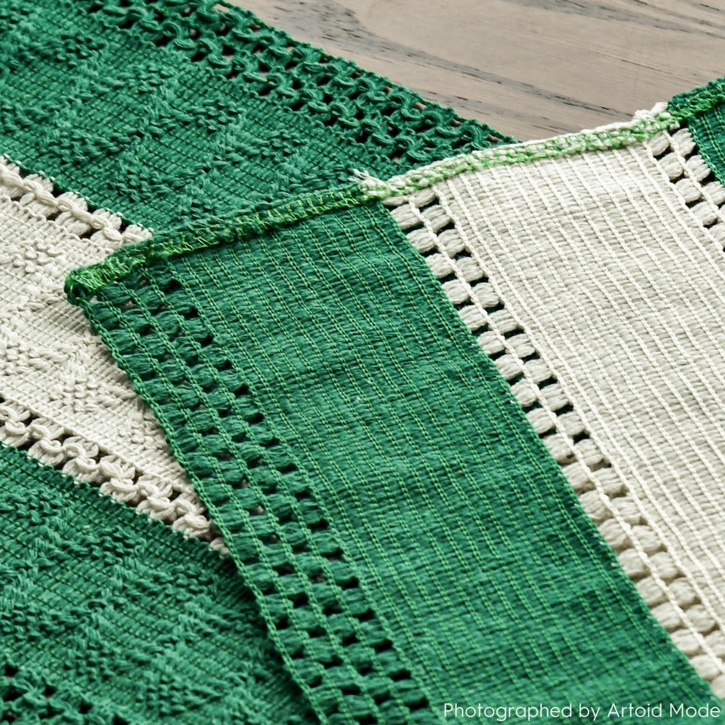 Artoid Mode Dark Green Farmhouse Rustic Table Runner, Seasonal Hollow Kitchen Dining Table Decoration for Home Party Decor 12x120 Inch