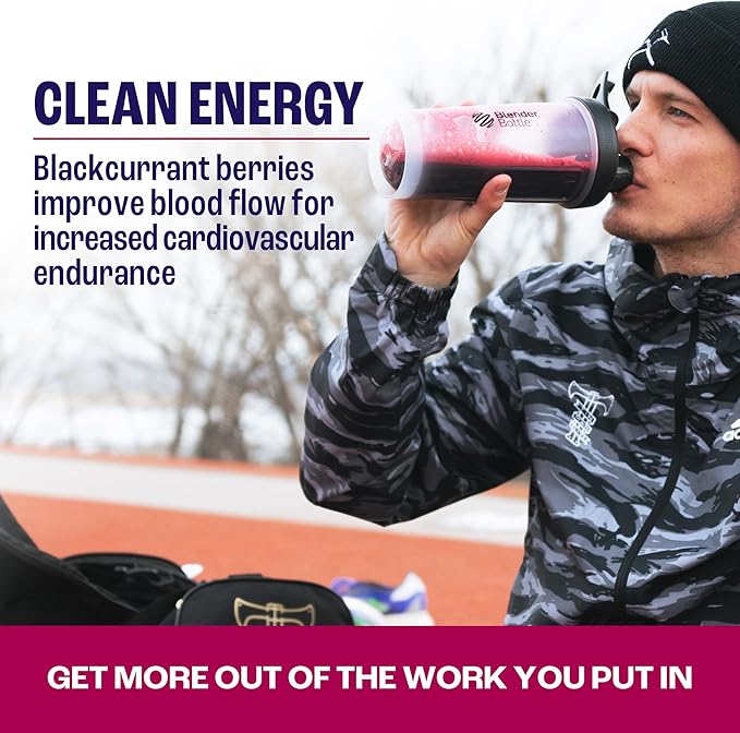 Blackcurrant I All Natural Vegan Pre Workout, with 120mg Caffeine I Clean Energy, Endurance, Recovery I Pre Workout Women and Men I 10 x Individual Packets I Informed Sports Certified