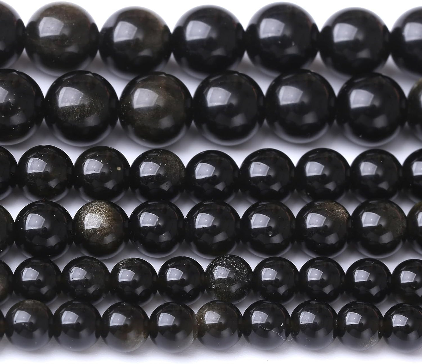 Gold Obsidian Stone Beads for Jewelry Making DIY Craft Gemstone Beads Kit (10mm, 35pcs) Cosmic Crystal Pebbles for Bracelets, Necklaces, Home Decor