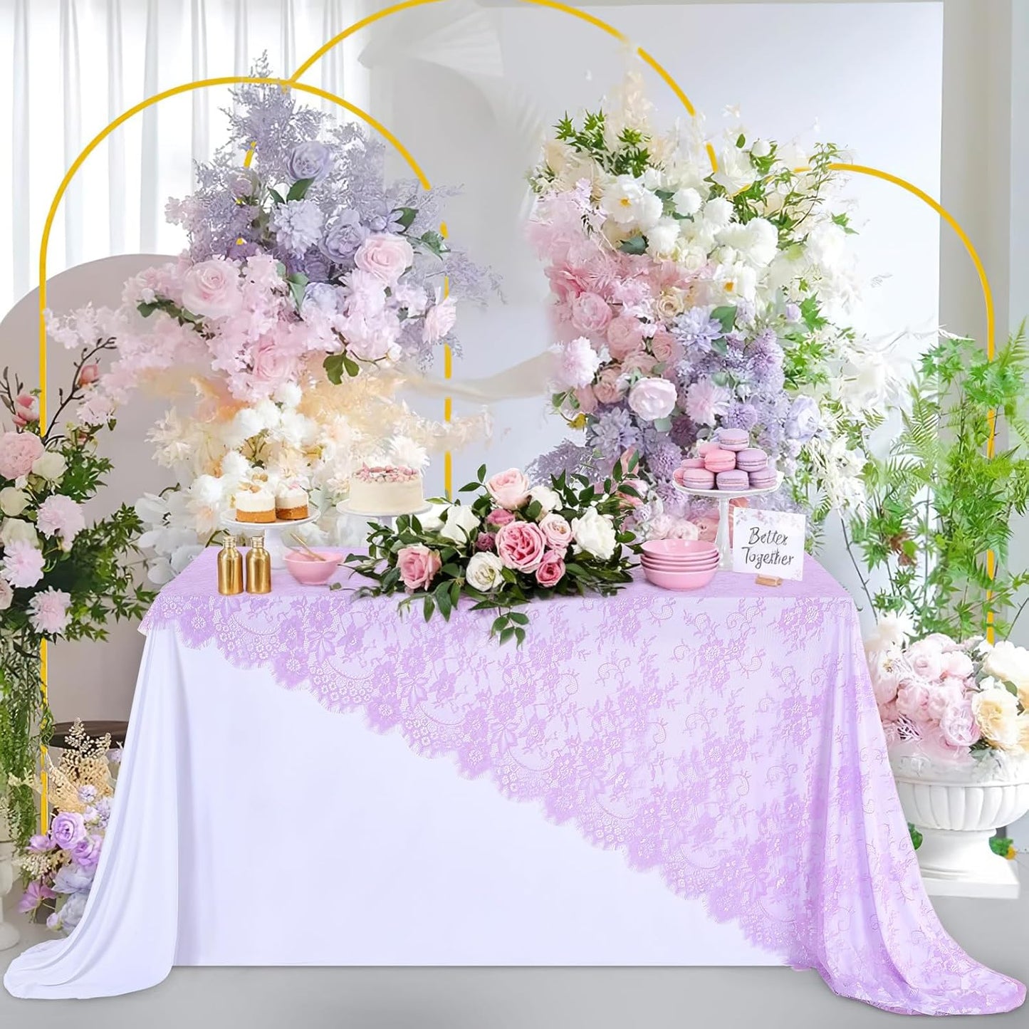 Lace Tablecloth Chic Table Fabric 60x120 Inch for Farmhouse Rustic Wedding Bridal Shower Party Decoration Rectangle Overlay Long Vintage Embroidered Reception Table Cloth Decor