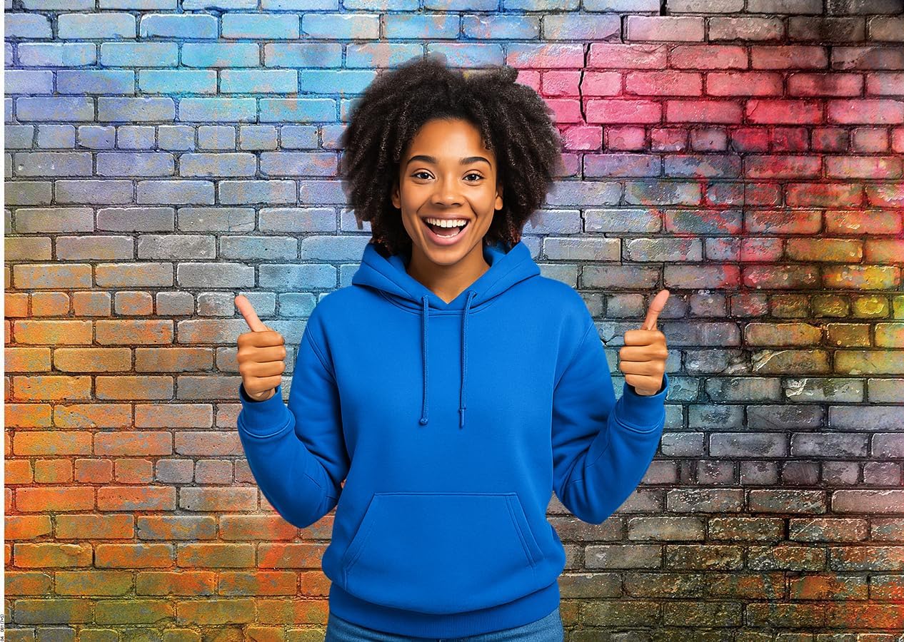 LTLYH 7x5ft Colorful Brick Wall Photo Backdrop Colorful Graffiti Brick Wall Backdrop Urban Street Art Background for Photography Hip Hop Party Graffiti Theme Event Studio Wall Decor Backdrop 081