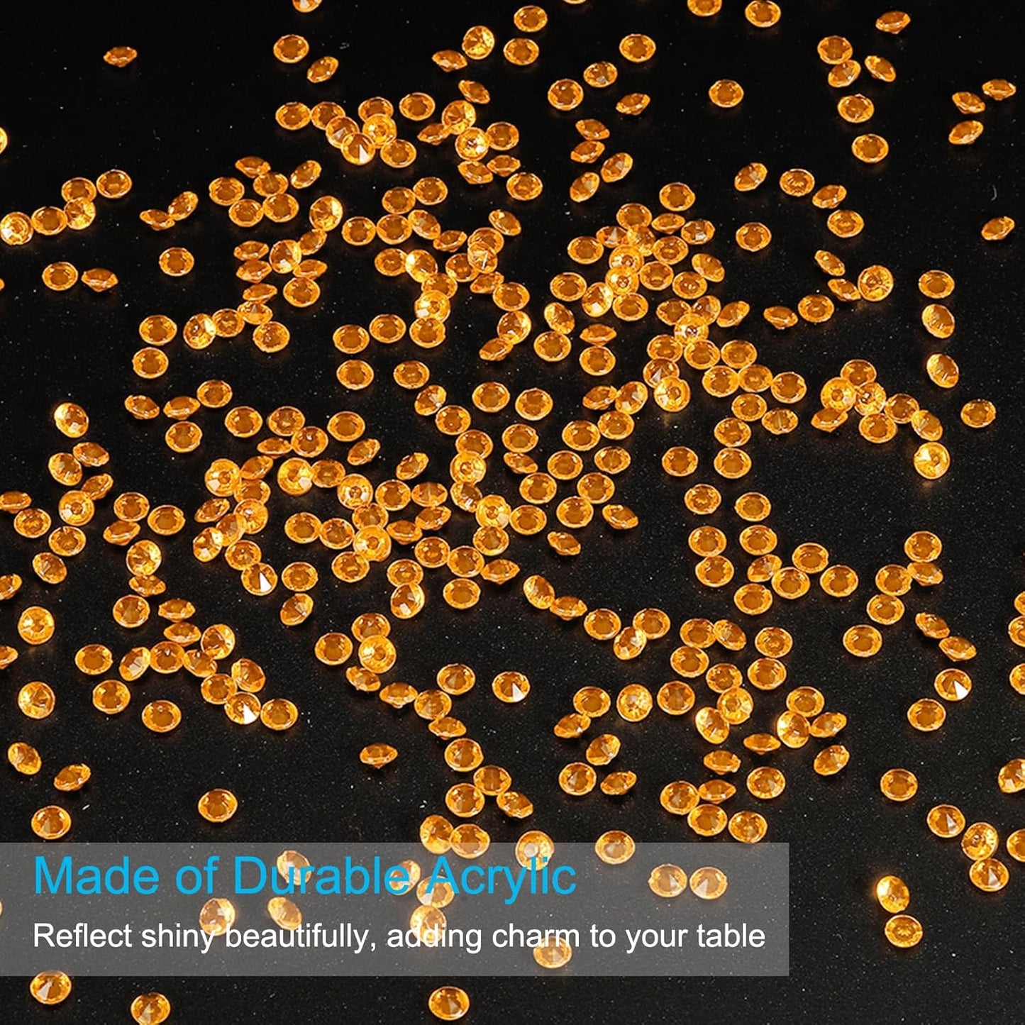 PATIKIL 10000 Pcs Wedding Table Scatter Confetti Crystals 4.5mm Acrylic Diamonds Vase Fillers Gems for Table Centerpiece Decorations Party Vase Beads, Golden Yellow