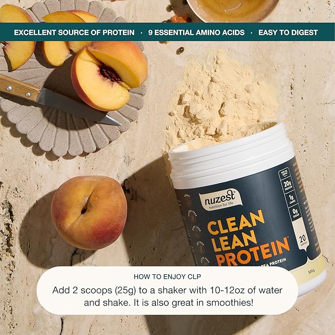 Nuzest - Pea Protein Powder - Clean Lean Protein, Premium Vegan Plant Based Protein Powder, Dairy Free, Gluten Free, GMO Free Protein Shake, Rich Chocolate, 8.8 oz