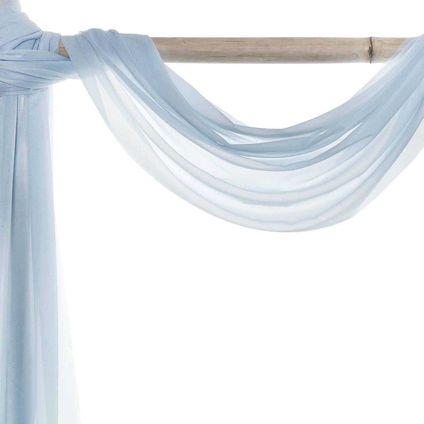 VDS Pack of 2 Panel (30 Inch X 20 Feet) Wedding Arch Draping Fabric Sheer Chiffon Fabric Drapery for Wedding Ceremony Reception Swag Backdrop Canopy Chuppah ARBO Altars Decoration (Baby Blue)