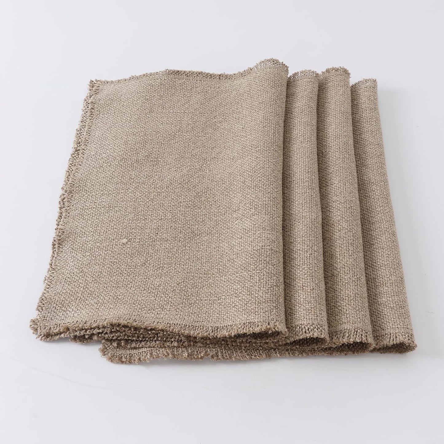 100% Pure Linen Placemats Set of 4 - 13 x 19 Inch Super Thick Noble Dining Table Place Mat for Wedding, Parties, Everyday, Holidays, Indoor Outdoor (4PCS, Linen)
