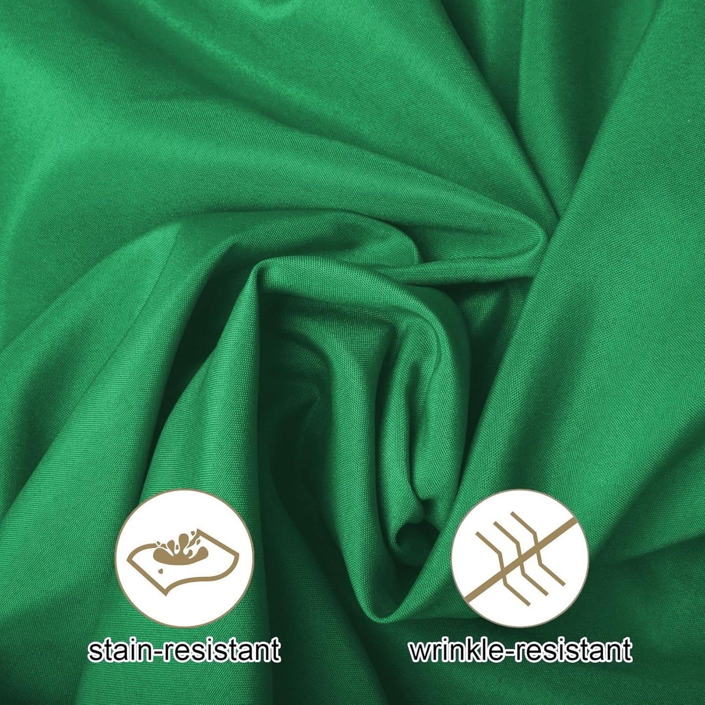 Ascoza 2pack 132 Inch Emerald Round Tablecloth in Washable Polyester Fabric for Wedding/Banquet/Restaurant/Parties
