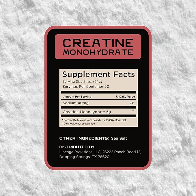 Micronized Creatine Monohydrate with Sea Salt - Micronized Creatine Powder for Training & Performance – No Artificial Ingredients – 90 Servings