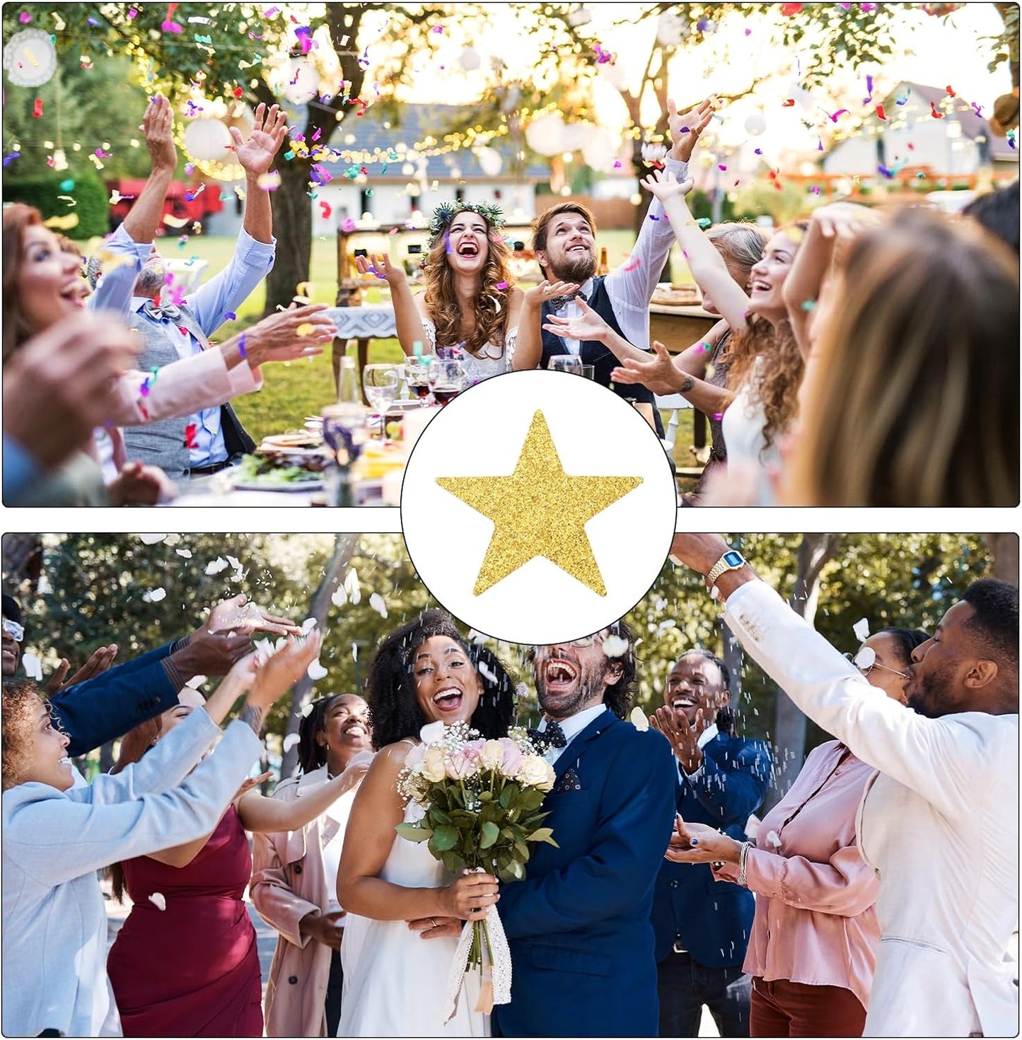 MECCANIXITY 250Pcs Heart Confetti Glitter Confetti Table Confetti Decor for Party Wedding Festival Decorations,1.18x1.18Inch,Light Gold