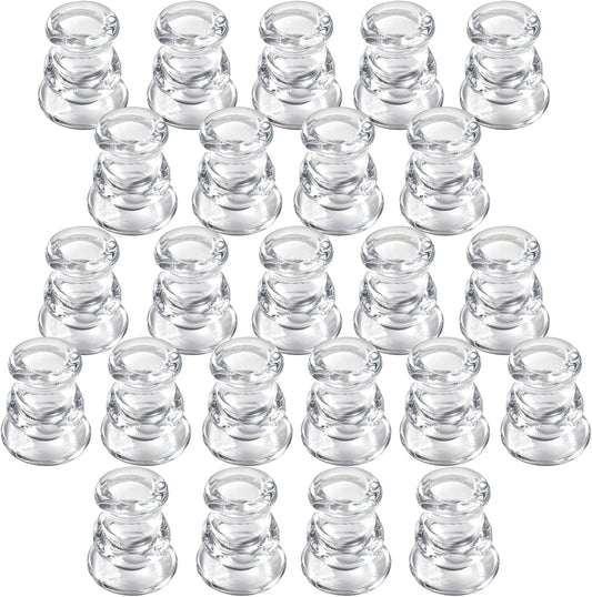 IYOUYA Clear Glass Candlestick Holders 24PCS, 2.1" H Taper Candle Holders Bulk for Pillar Candles, Taper Candles, Glass Candle Holders for Wedding, Party&Festival