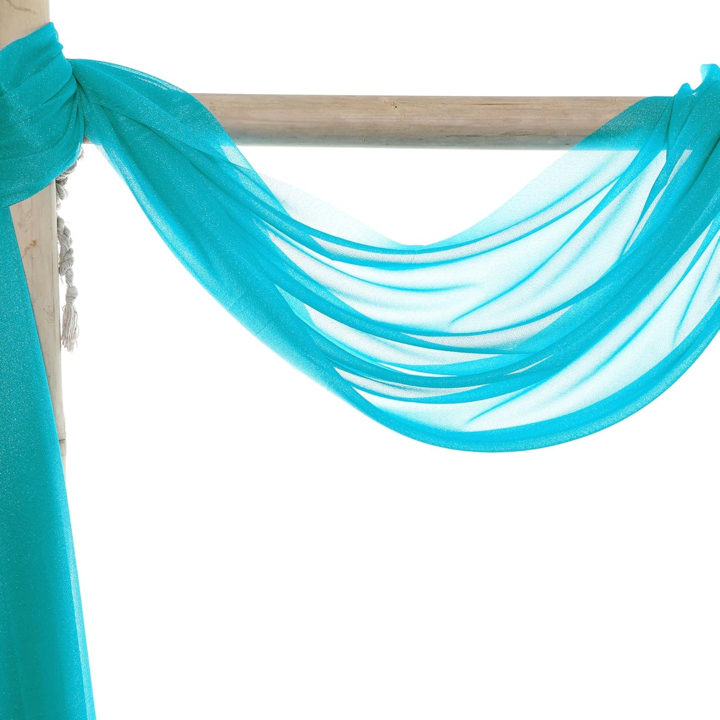 VDS Pack of 4 Panel (30 Inch X 20 Feet) Wedding Arch Draping Fabric Sheer Chiffon Fabric Drapery for Wedding Ceremony Reception Swag Backdrop Canopy Chuppah ARBO Altars Decoration (Peacock Blue)