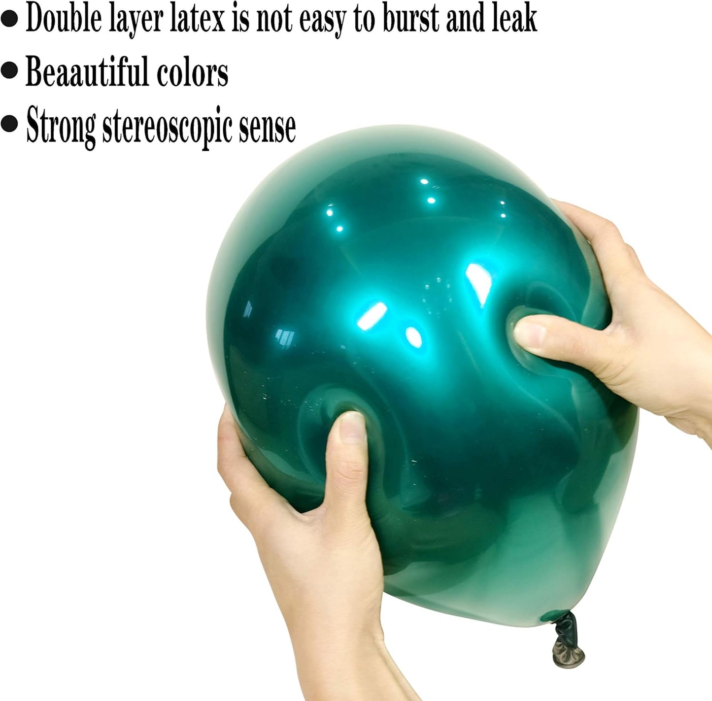 Emerald green balloons 50 pcs metallic green 12 inch chrome green balloons Double layer green balloons are more durable suitable for wedding birthday party balloon decorations