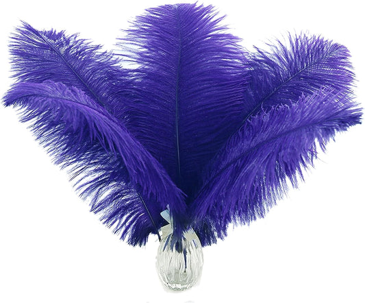 Ballinger Royal Blue Long Ostrich Feathers - 12Pcs 14-16inch Large Feathers for Tall Vase,Wedding Party Centerpieces and Holiday Home Decor