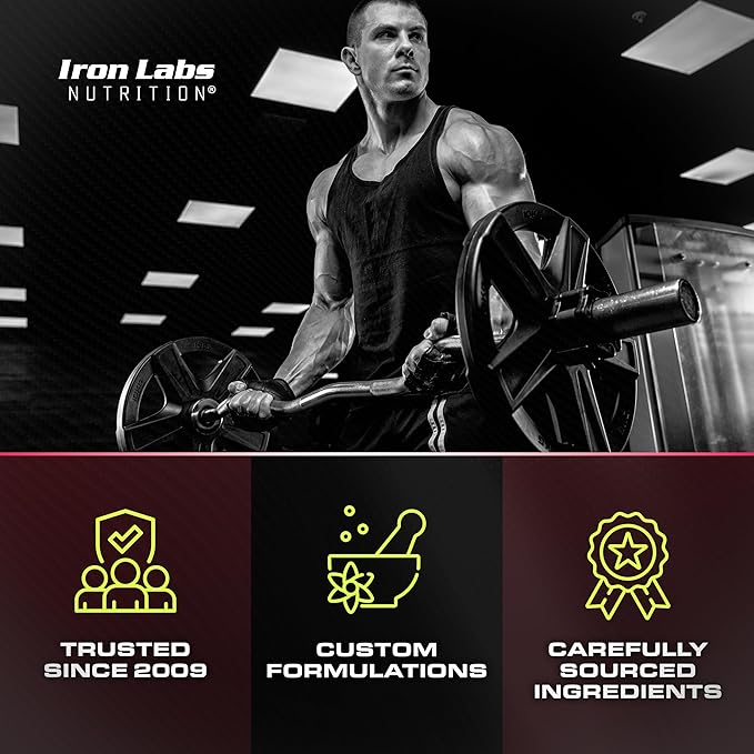 Iron Labs Nutrition Creatine Monohydrate (90 Gummy Bears) - 3600mg Per Serving - Strawberry Flavor - High Strength Creatine for Men & Women (90 Vegan Gummies)