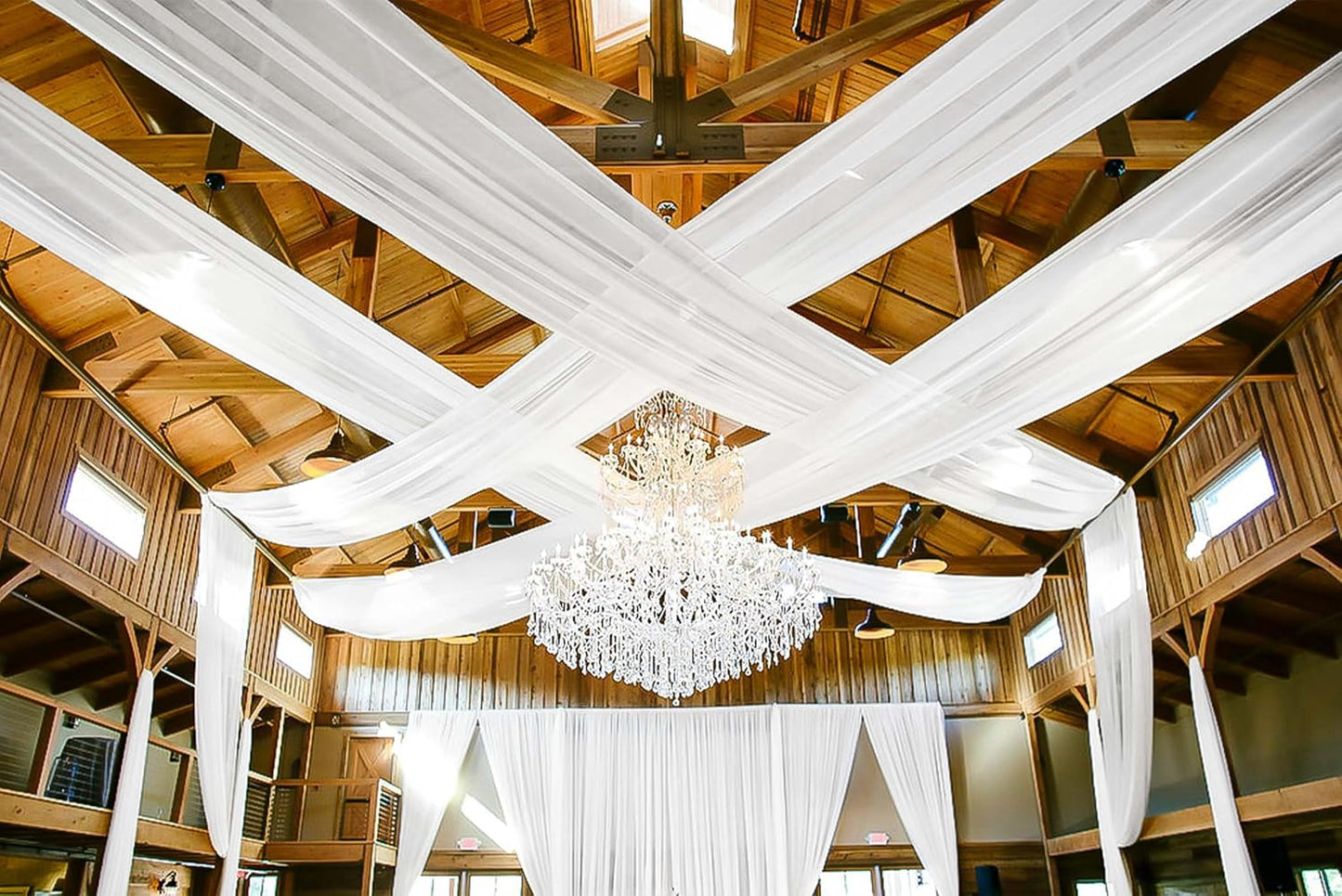 6 Panels White Ceiling Drapes for Wedding 5ftx10ft Arch Draping Fabric Cheesecloth Sheer Curtain Romantic Decorations for Party Banquet Ceremony Stage