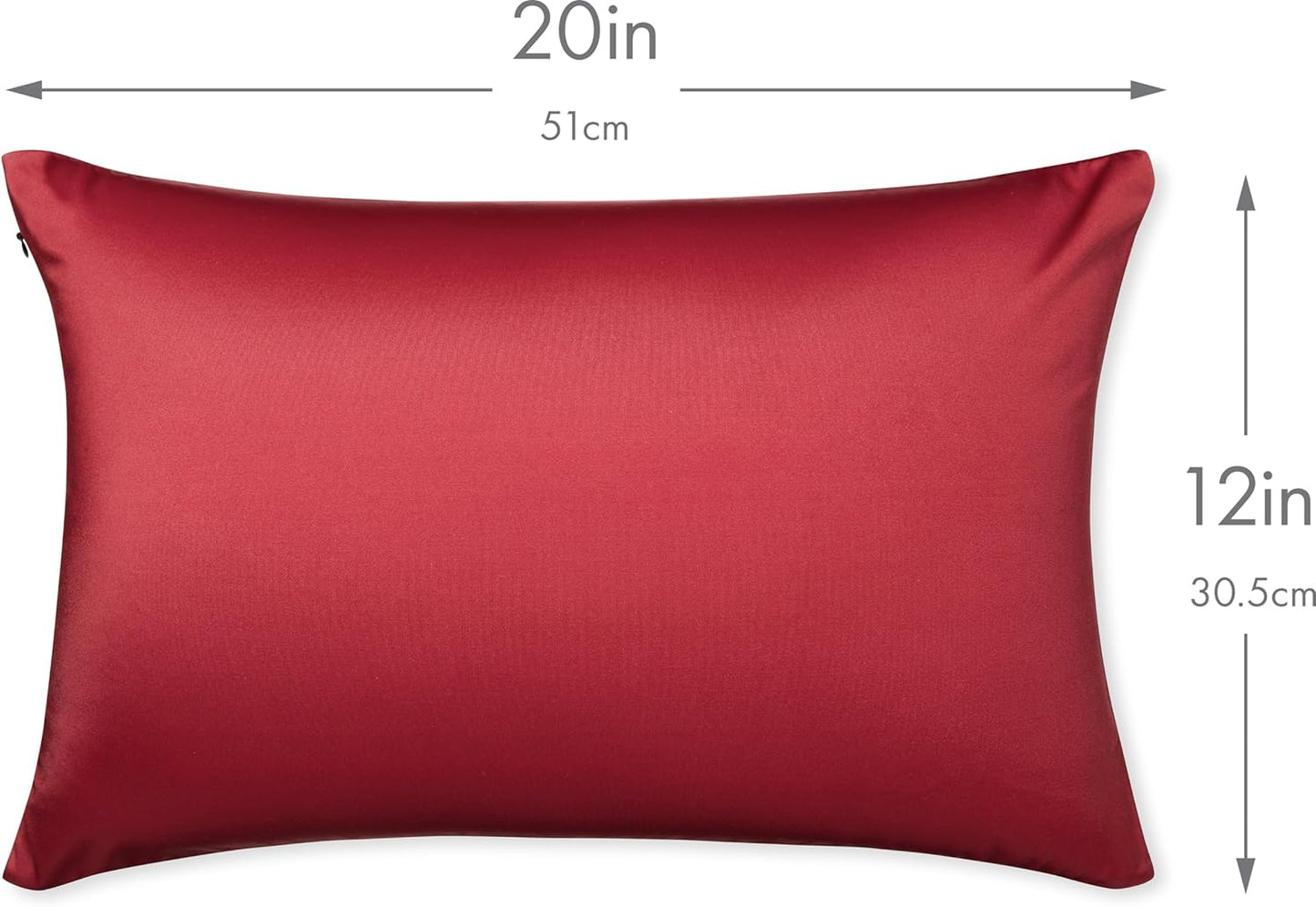 PILLOWY 12" x 20" Throw Pillow - Maroon: 1 PCS Luxurious Premium Microbead Pillow with 85/15 Nylon/Spandex Fabric. Forever Fluffy, Outstanding Beauty & Support. Silky, Soft & Beyond Comfortable