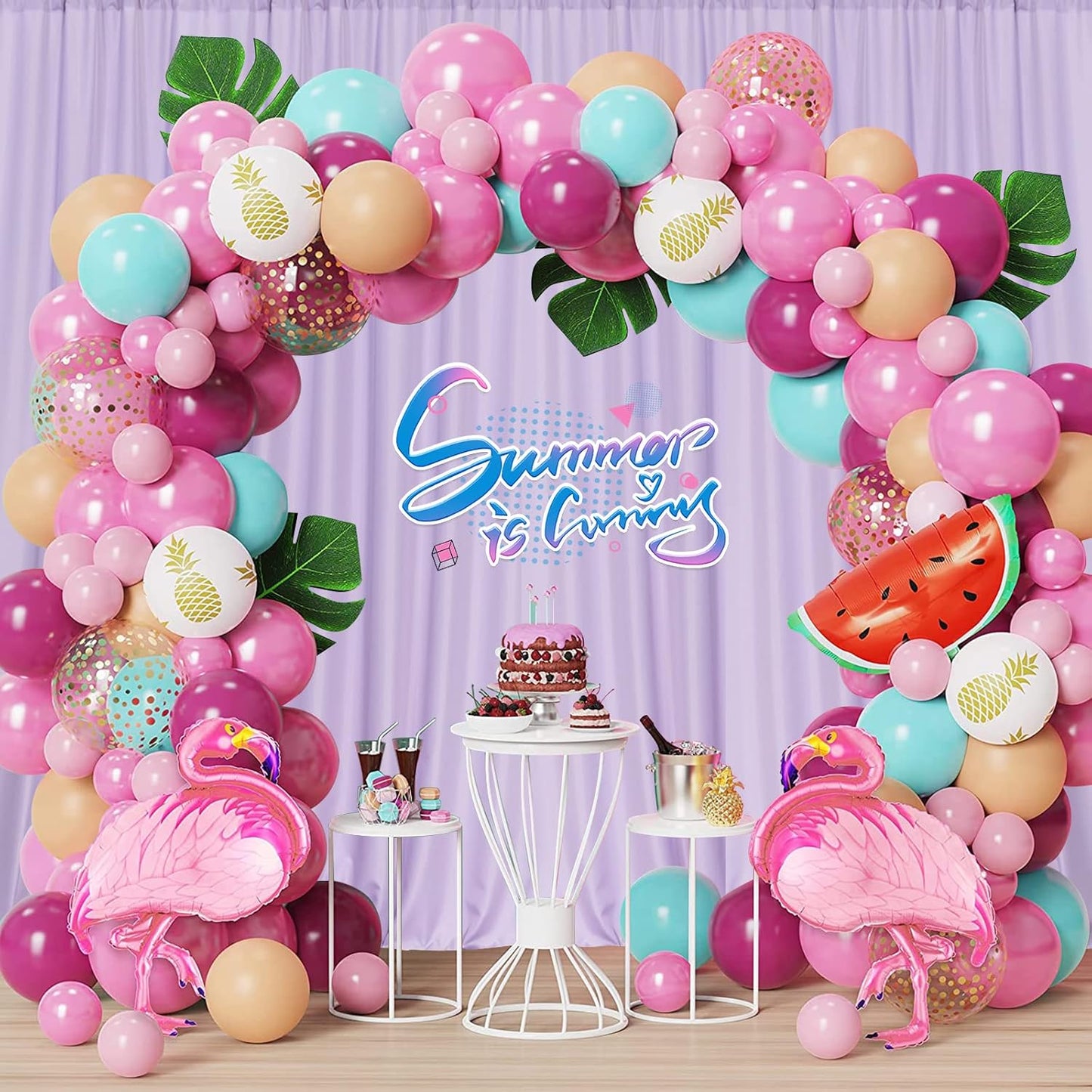 MYSKY HOME 10ft x 8ft Light Purple Curtains - Wedding & Stage Drapes with Rod Pocket, 5ft x 8ft, 2 Panels