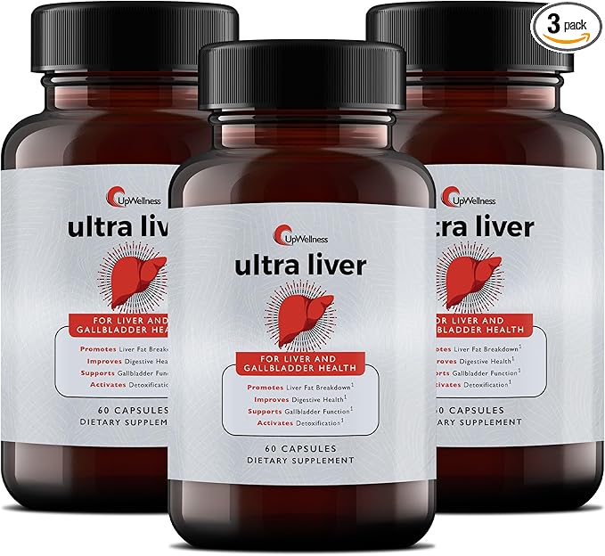Ultra Liver Supplement for Liver Support and Gallbladder Support - Powered by TMG, NAC Milk Thistle, and More - Liver Cleanse Detox & Repair - 60 Capsules - 3 Pack
