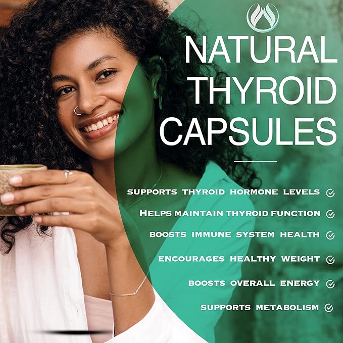 THE ENCLARE NUTRITION Thyroid Support Supplement with Iodine - Balance Hormones for Energy, Metabolism, Focus, Stress, Mood. Ashwagandha, Zinc, Selenium, Vitamin B12, Kelp, Magnesium, L Tyrosine (1)