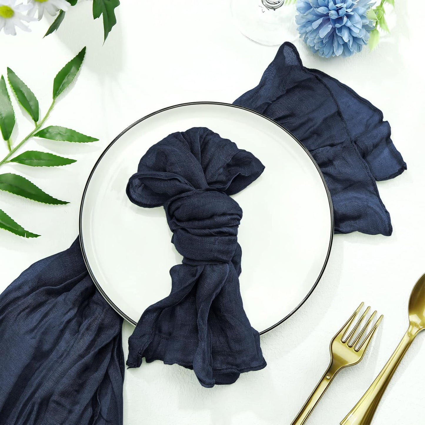 6 Pack Cheesecloth Table Runner 10Ft Christmas Gauze Boho Table Runners for Wedding Decor Bridal Shower Decorations Baby Shower Party(35" x 120")