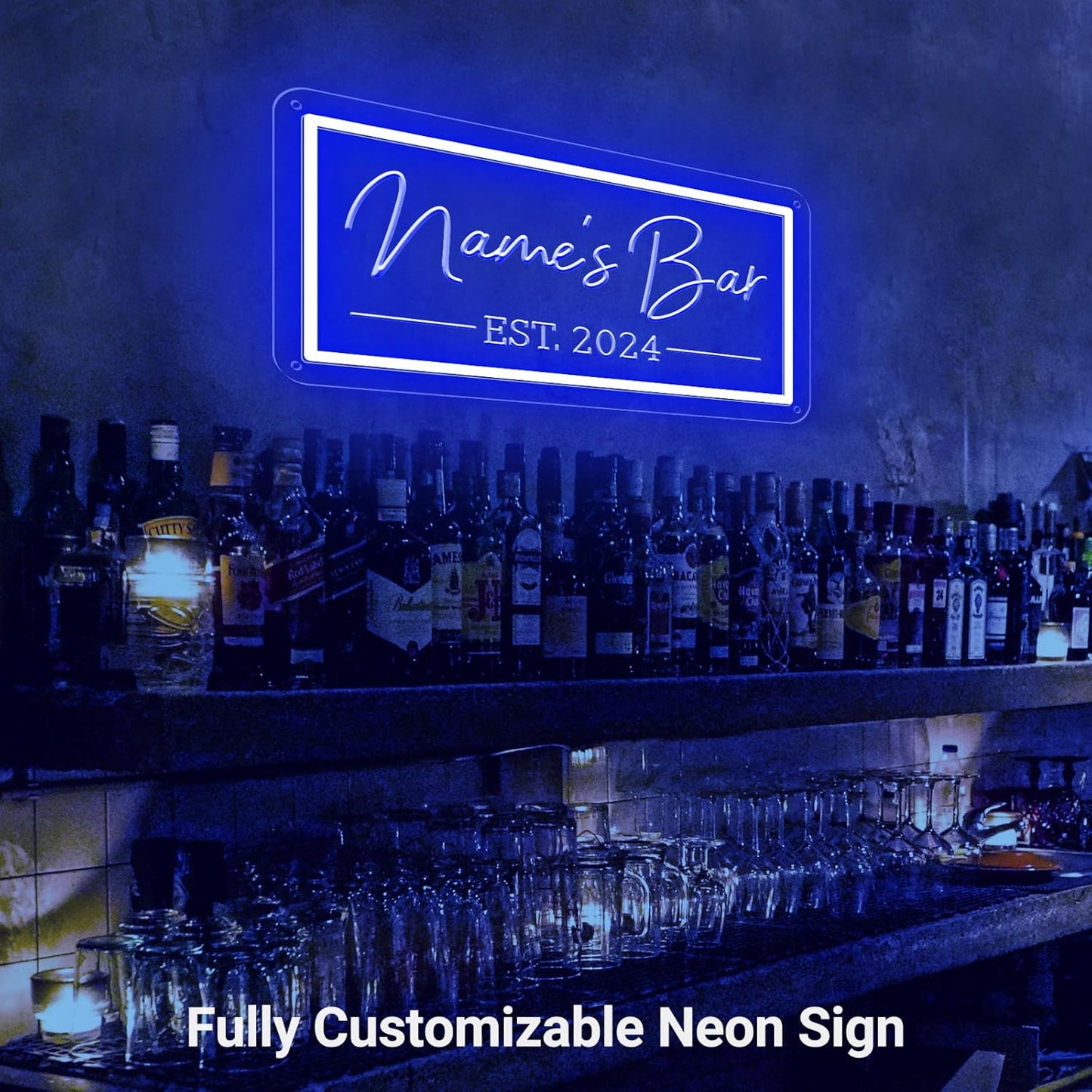 Custom Bar Neon Sign, Personalized LED Beer Signs for Home Bar Man Cave, Customized Neon Light for Men Dad Gifts, Customizable Neon Signs for Pub Tavern Bistro Lounge Party Business Wall Decor