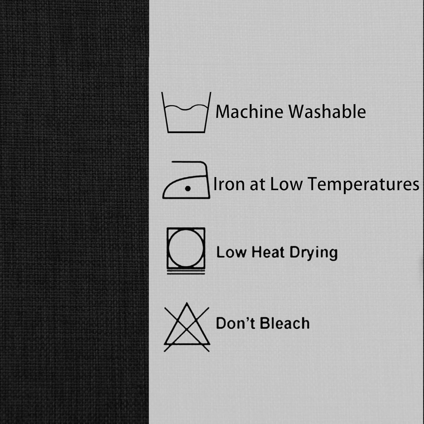 Hiasan 2 Pack Faux Linen Rectangle Tablecloth - Wrinkle and Stain Resistant Washable Table Cloth for Kitchen Dining Room Holiday Table Cover for Party Dinner, Black, 60 x 120 Inch