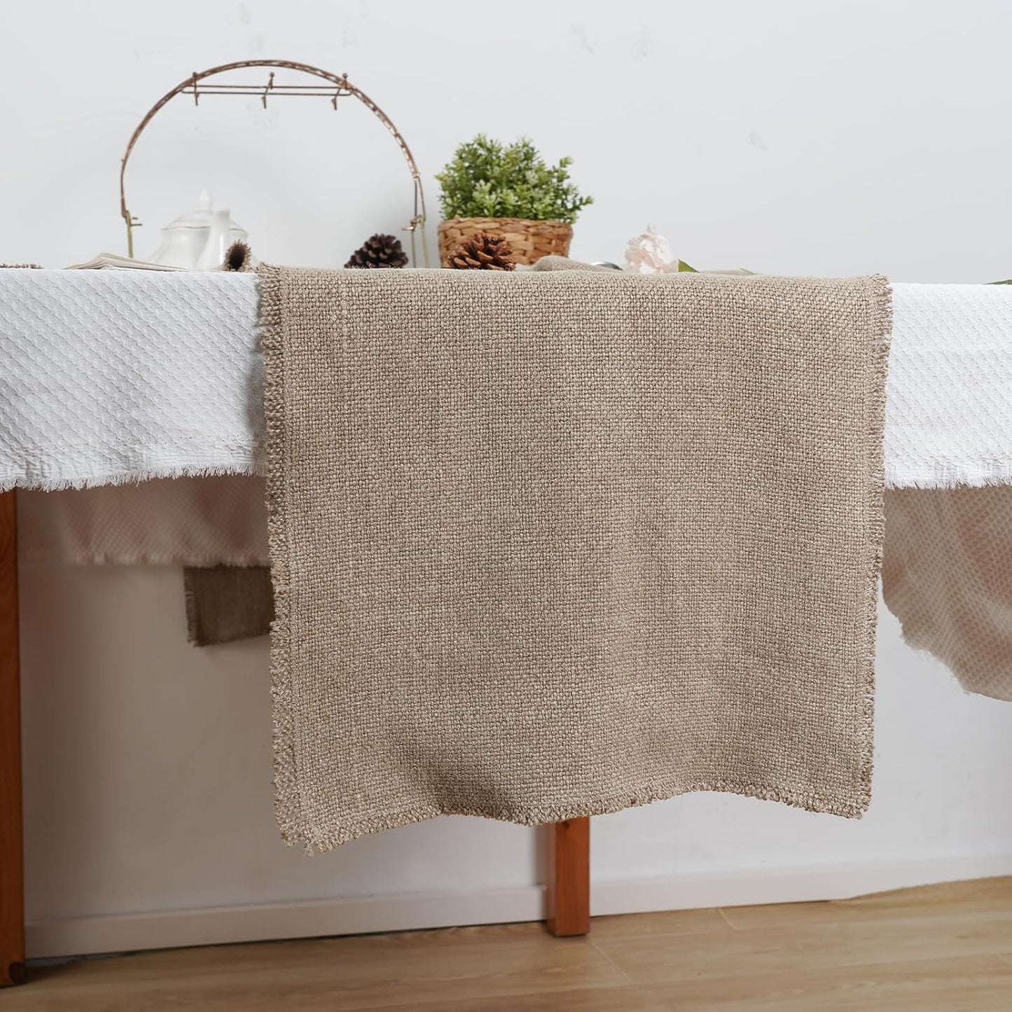 100% Pure Linen Table Runner 106 Inches Long-Super Thick Noble 14 x 106 Inch Cloth Dining Table Runner for Wedding, Parties, Everyday, Holidays