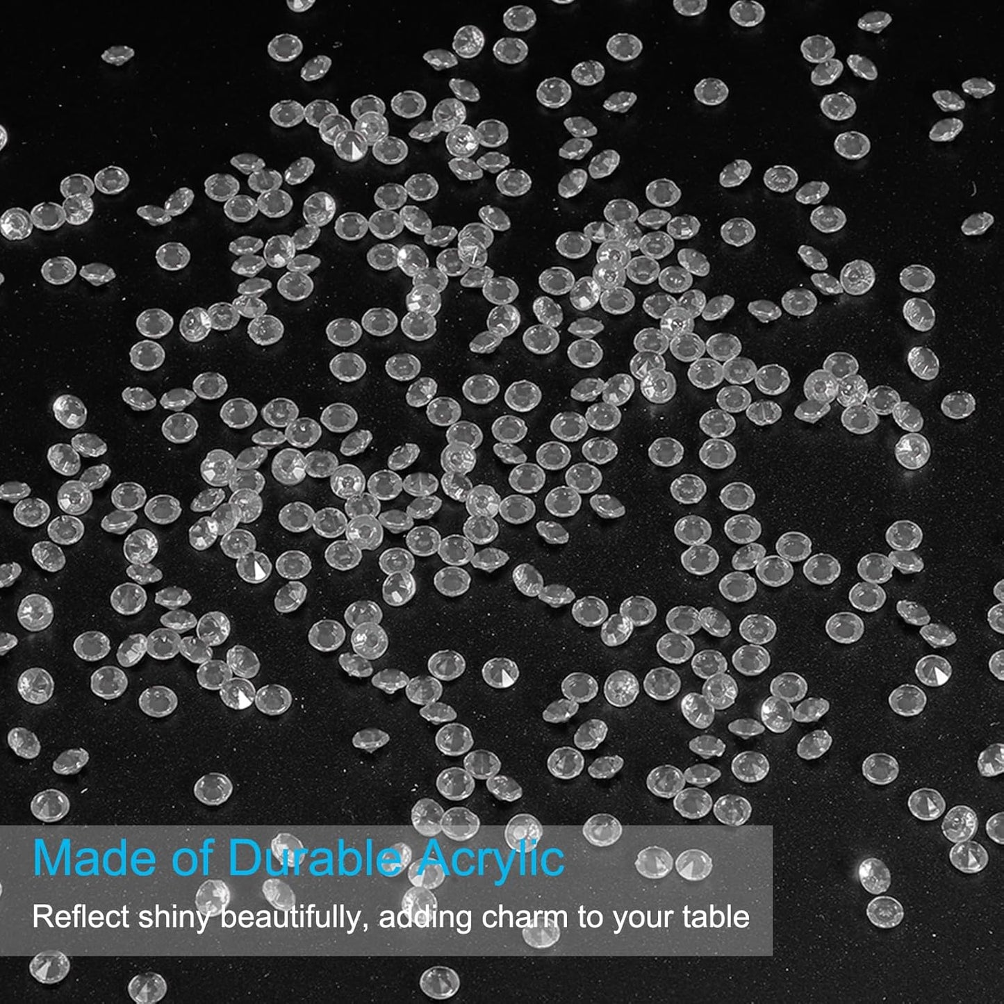 PATIKIL 4000 Pcs Wedding Table Scatter Confetti Crystals 6 mm Acrylic Diamonds Vase Fillers Gems for Table Centerpiece Decorations Party Vase Beads, Light Gray