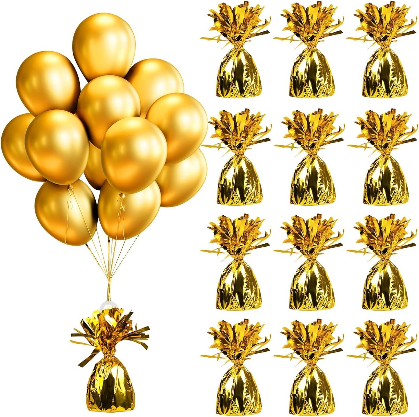 Metallic Balloon Weights - Novelty and Gag Gifts, 5.5" Inches for Balloons Table Centerpiece DIY Decor for Birthday Party Favors Wedding 6-Pack (Gold)