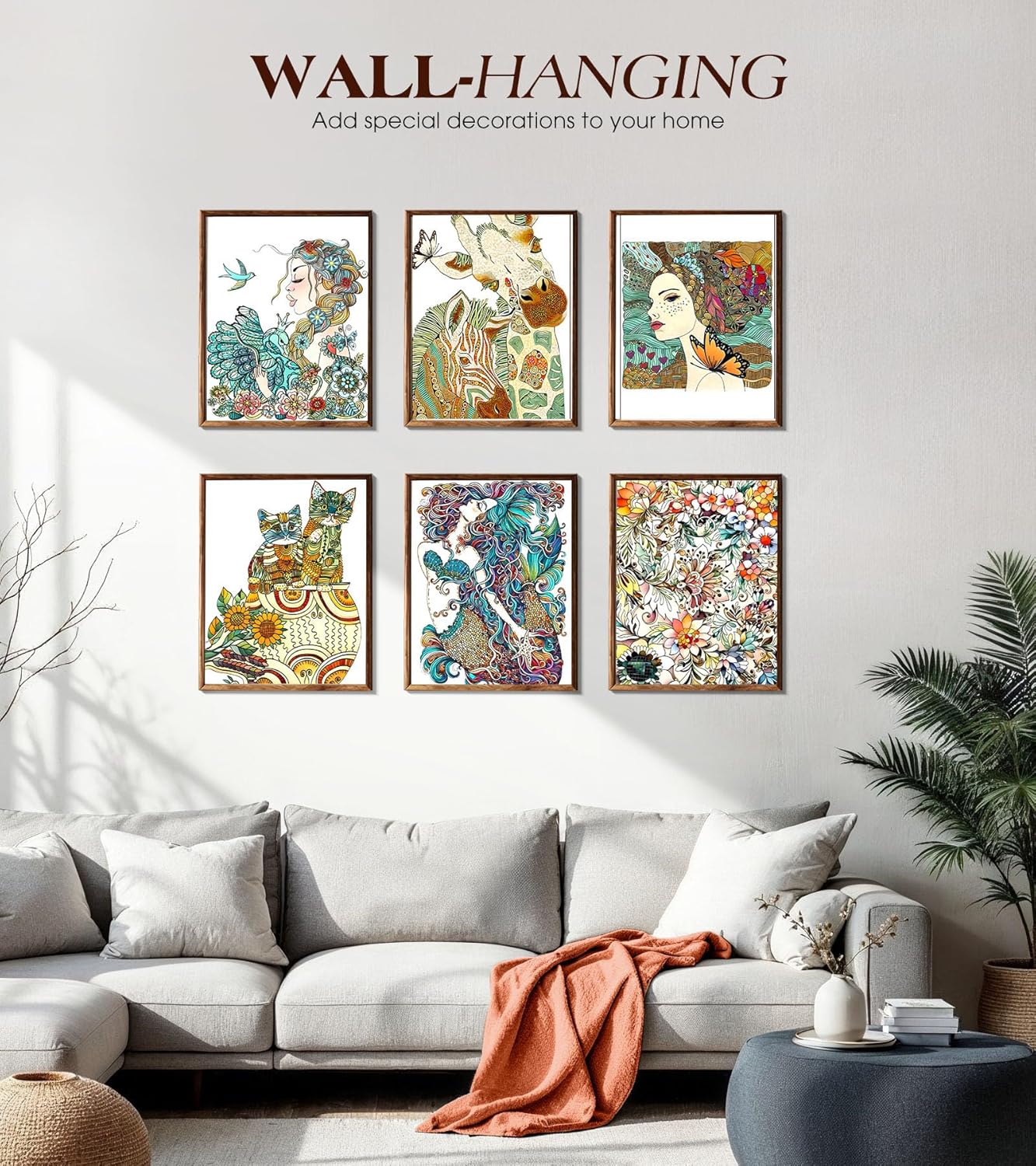 Adult Coloring Book for Women-Hardcover Spiral Bound Coloring Books for Adults Relaxation 8.5 * 11, 30 Animals&Figures Pattern, Anxiety, Stress Relief & Relaxation Gifts for Women, 120GSM Paper