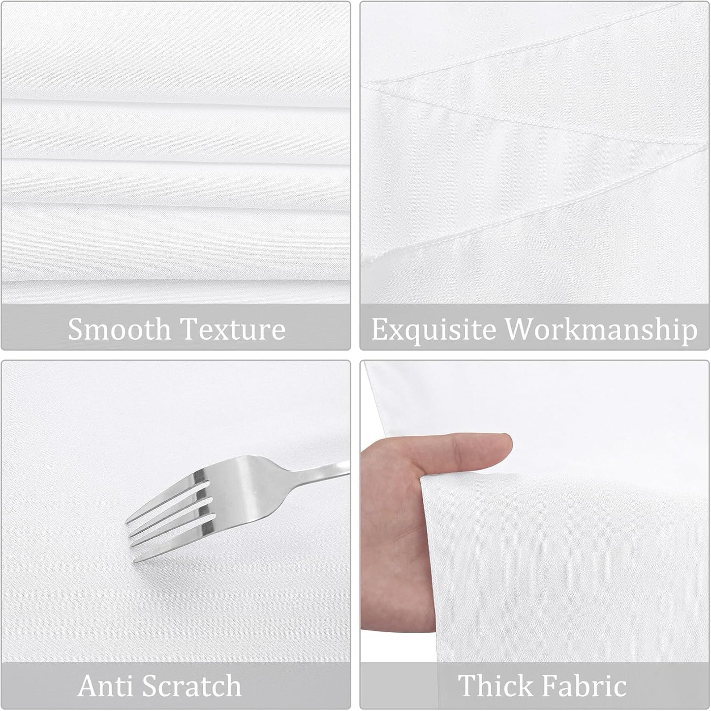 8 Pack Premium Round Tablecloth 120 Inch Round Table Covers Washable Polyester Fabric Round Table Clothes for Wedding Party Reception Banquet Buffet Restaurant (White, 120 Inch)