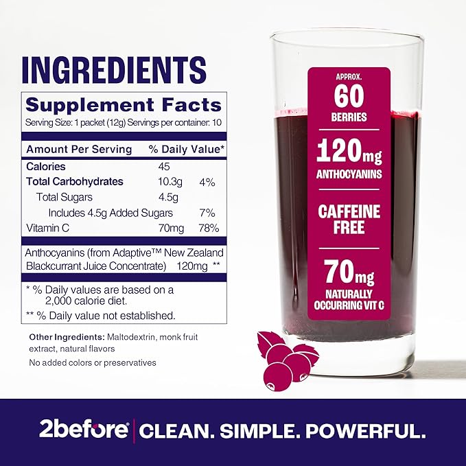 Blackcurrant I All Natural Vegan Pre Workout, Caffeine Free I Clean Energy, Endurance, Recovery I Pre Workout Women and Men I 10 x Individual Packets I Informed Sports Certified