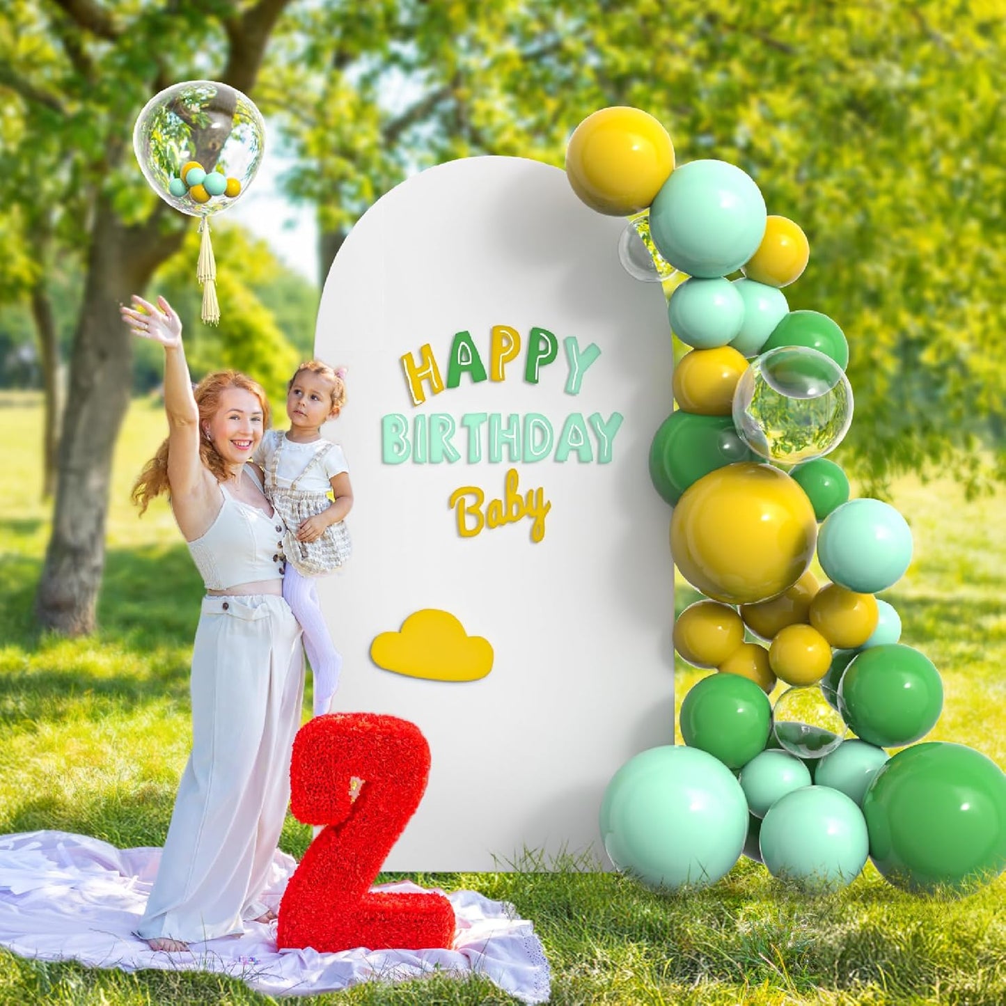 Arch Backdrop Stand Cover 6.6Ft White Thick Spandex Fabric Arch Backdrop Cover High Elasticity Fitted Round Top for Wedding Birthday Party Baby Shower Garden Decoration