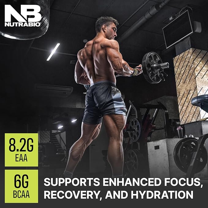 NutraBio Alpha EAA - All-Day Amino Acids for Muscle Growth and Hydration - Essential Amino Acids with Nootropics & Adaptogens- Full Spectrum EAA BCAA Powder - 30 Servings - Grape Berry Crush