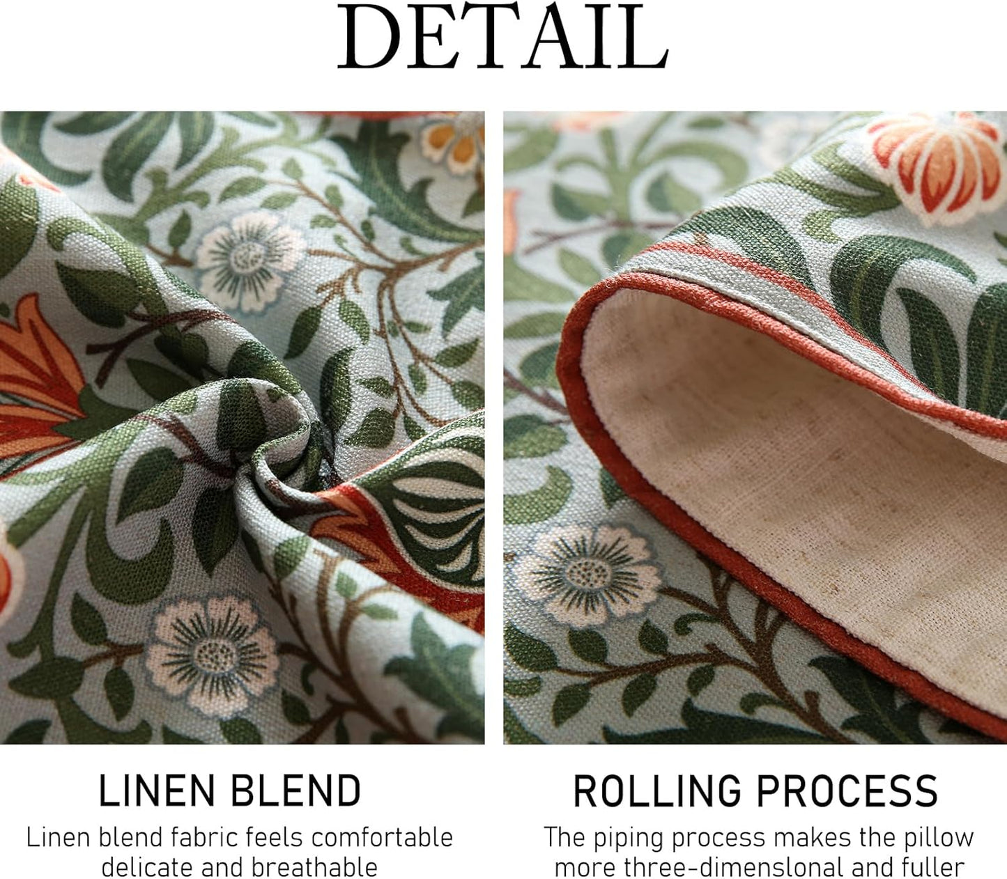 ISAENNE Designer French Green Elegant Linen Table Runner 87 Inches Long,Colorful Flower Pattern Soft Table Runners for Dining Tables,Thanksgiving,Kitchen Tables,Christmas,12"*87"-Naples B