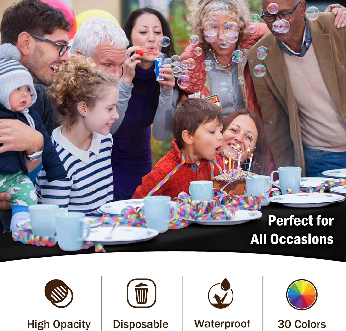 Premium Black table cover 54" x 108" (Pack of 12)