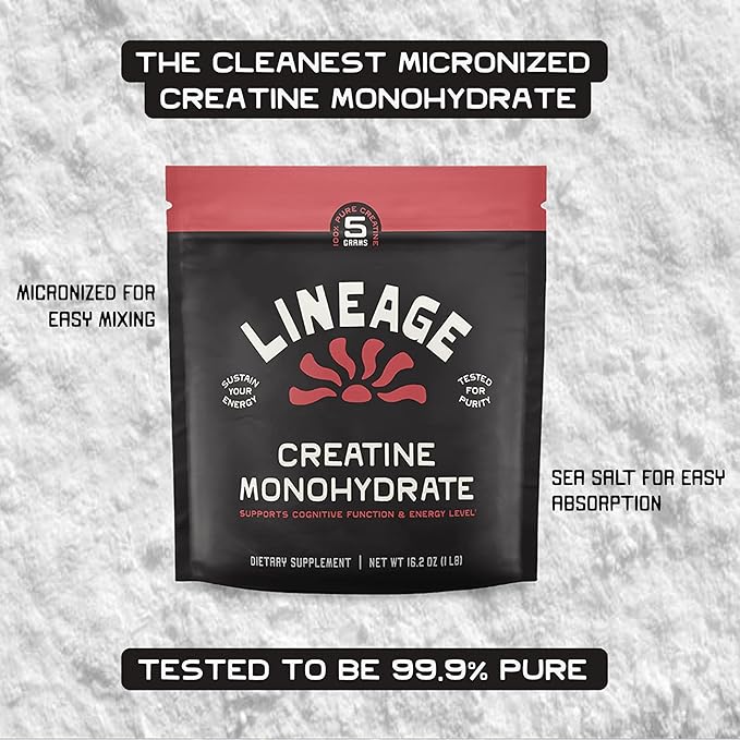 Micronized Creatine Monohydrate with Sea Salt - Micronized Creatine Powder for Training & Performance – No Artificial Ingredients – 90 Servings