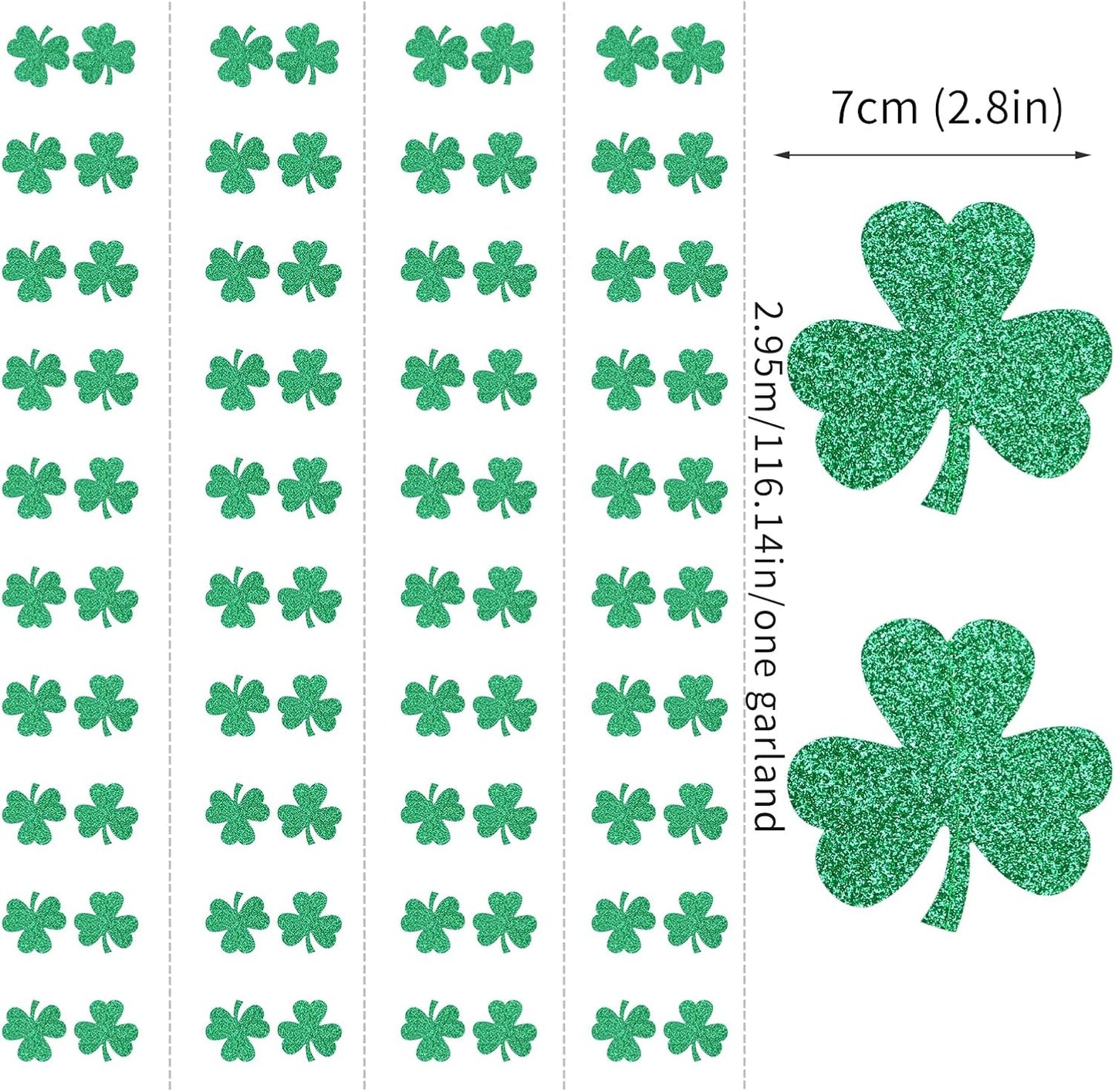 St-Saint Patricks-Day Decorations Shamrock Green-Garland - 35ft St. Patrick's Day Decorations Hanging Decoration Streamers Banner, Baby Birthday Irish Party Decor Accessories Panduola