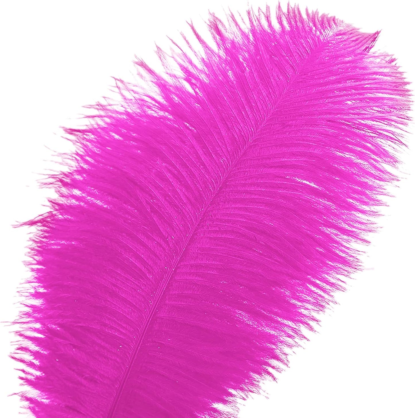 Ballinger Fuchsia Large Ostrich Feathers - 24pcs 8-10inch Hot Pink Feathers for Party Centerpieces, Flower Arrangement and Home Decor