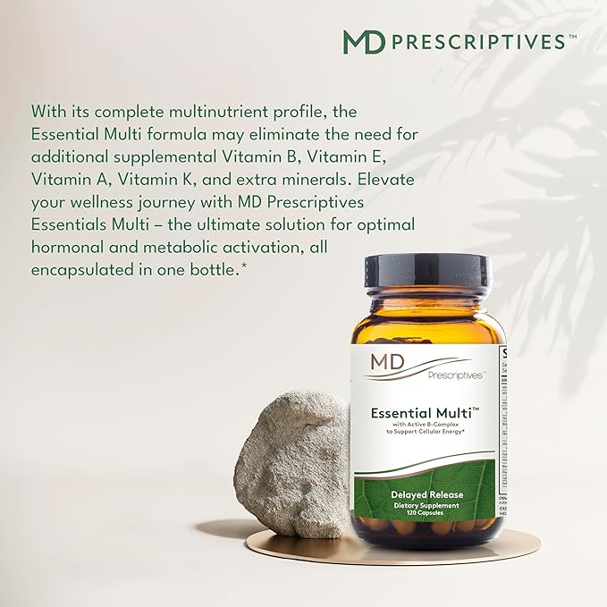 Essential Multi (Delayed Release) - Multivitamin Mineral Complex Supplement for Enhanced Hormone Support - 120 Capsules