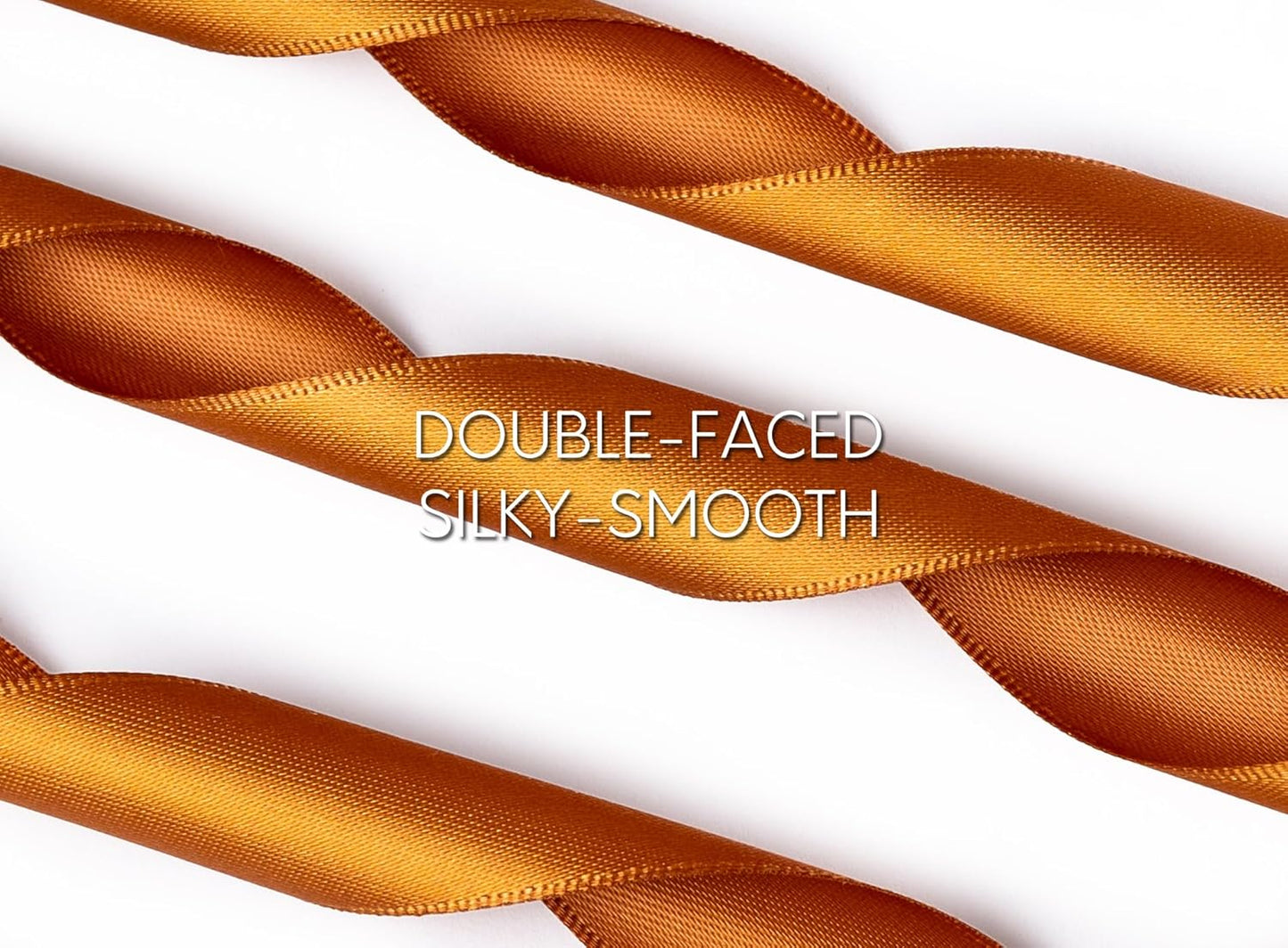 Copper Satin Ribbon 7/8 Inch x 50 Yards Double-Faced Polyester Ribbons for Bows Crafts Gift Wrapping Christmas Flower Bouquet Fall Wedding