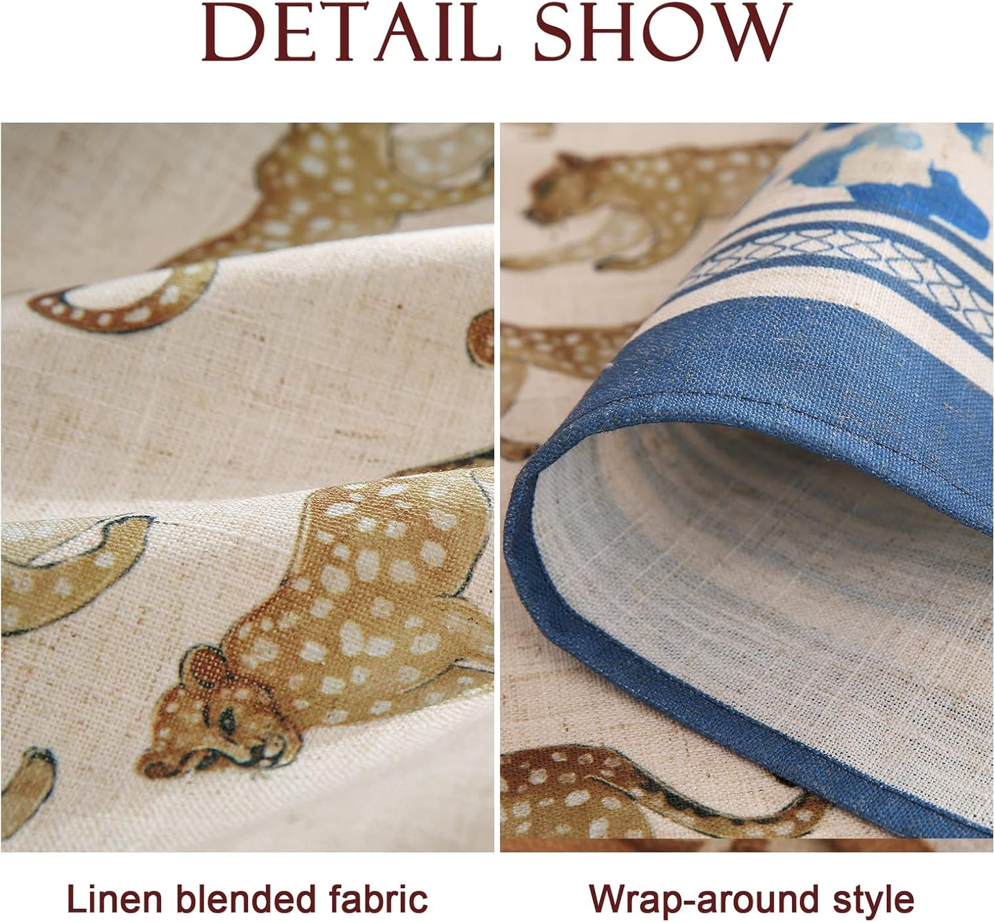 patdrea Designer Vintage Linen Table Cloth for Rectangle Table,Leopard Animal Pattern Soft Breathable Tablecloth,Decor Cover for Kitchen Dining,Christmas,Parties,Thanksgiving,63"x87"-from