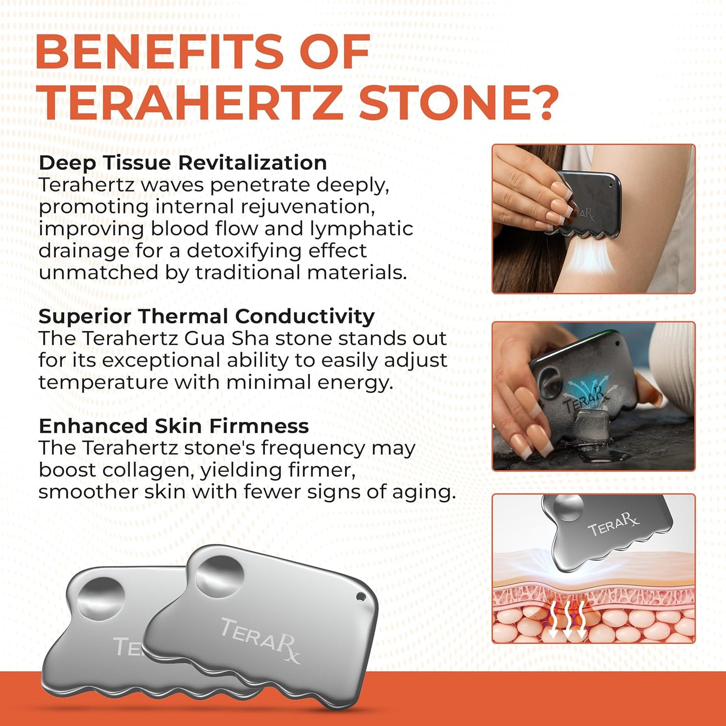 Terahertz Stone Gua Sha & Massage Tools – Authentic Terahertz Tools for Lymphatic Drainage, Tension Relief, and Facial Relaxation (Body Gua Sha)