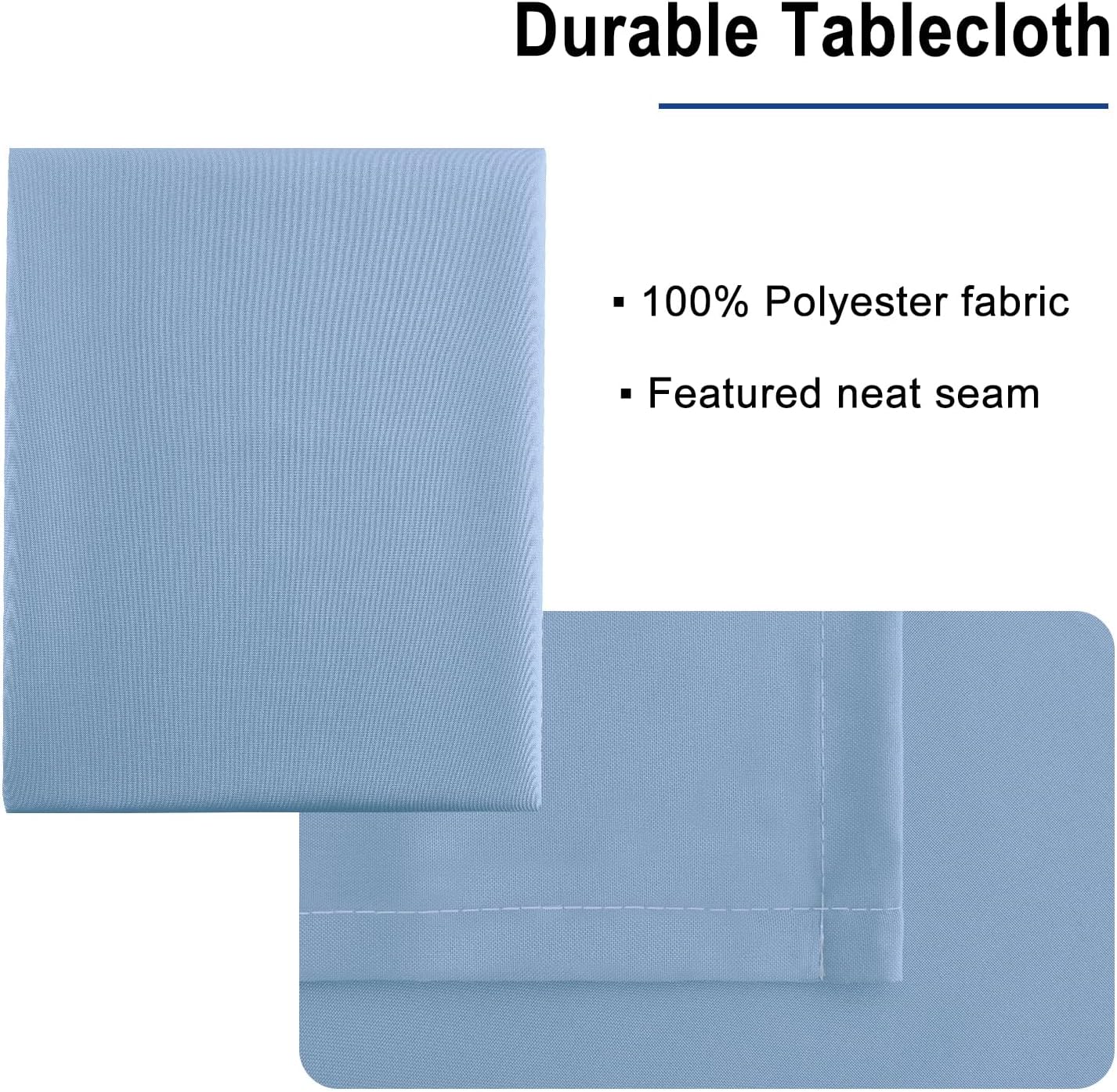 Hiasan Dusty Blue Rectangle Tablecloth - Waterproof Spillproof and Wrinkle Resistant Washable Polyester Table Cloth for Dining Party, 60 x 84 inch