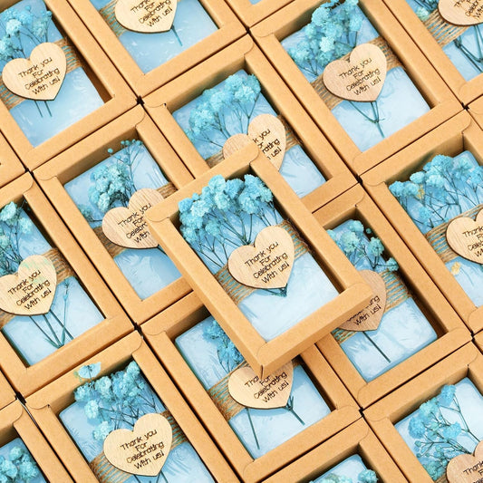Demissle 30 Pcs Mini Scented Soap Wedding Party Favors Gifts Baby Shower Bridal Shower Handmade Natural Soap Favors for Guests in Bulk for Wedding Souvenirs Engagement Party(Blue)