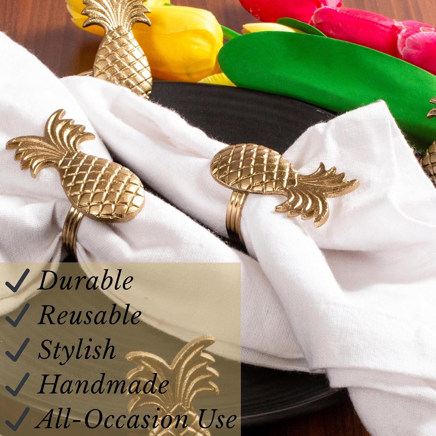 Elegant Metal Napkin Holders for Dining Table Decor - 12 Pack Pumpkin Lightweight Metal Napkin Rings for Party, Weddings, Family Gatherings & Everyday Use (Gold)- ALPHA Living HOME